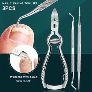3-delige pedicureset, 1 nagelknipper van roestvrij staal, schaar voor voetverzorging, multifunctioneel gereedschap