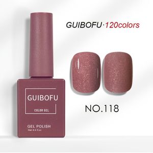 15ml Gel Nagellakset 120 Kleuren Serie Herfstglans Afwerking Semi-Permanente Glitter Pailletten Nagellakset Kit Soak Off Vernis Nail Art voor Manicure Nail Design Eén Kleur Één