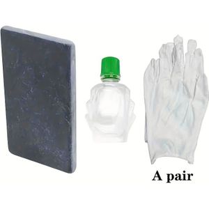 Een Set (Testwater + Teststeen + Handschoenen) Teststeen Testwater Teststeen Testgouden Water Identificatie Detectie Gouden Verzamelaarsrij Verificatie