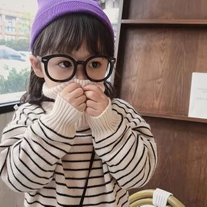 Kinderen Gestreepte Gebreide Pullovertrui - Polyester Blend Ronde Hals Trui met Medium Stretch voor Jongens & Meisjes van 3+, Ideaal voor Herfst/Winter - Chique Casual Stijl, Pasvorm, Geen Detail