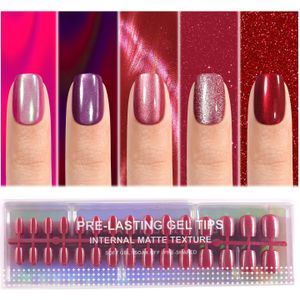 150st Korte Ronde Acryl Kat Oog Nepnagels, Glanzende Kat Oog Knutsel Nagels, Vijf Trendy Kleuren van Kerstring Plus Set, Geschikt voor Vrouwen DIY, Kerstdag Sieraden