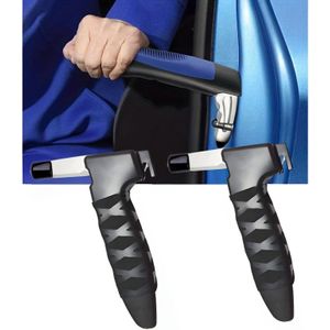 2 stuks universele autodeurkruk voor ouderen, aluminiumlegering hulpgreep, multifunctionele ruitbreker en gordelmes, draagbare veiligheidsondersteuning voor ouderen