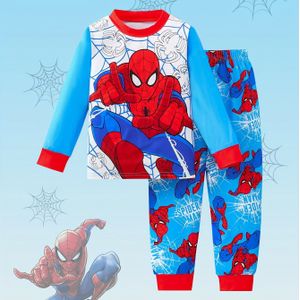 MARVEL Jongens 2-delige Set Lente/Herfst Lange Mouw T-Shirt en Broek Pyjama Outfit, Spider-Man Print, Vlamvertragend Lichtgewicht Comfortabele Ronde Hals Casual Thuisoutfit