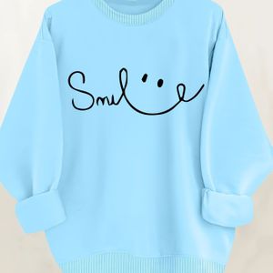Letter Print Pullover Sweatshirt, Casual Long Sleeve Crew Neck Sweatshirt, Women's Clothing