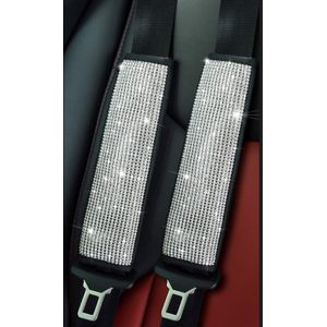 2 stuks/set, autogordelbeschermhoes, kunstmatige diamant schouderbeschermer, geschikt voor auto-interieurdecoratie, autogordelhoes