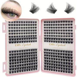 1 Doos C- 10-12 Mm DIY Wimpelverlengingen Boek, Individuele Wimpelklusters Voor Thuismake-up, Ongeurende Vals Wimpelklusters