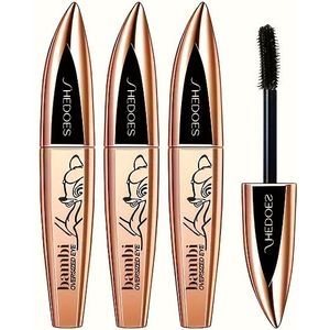 Shedoes Bambi Waterdichte Mascara - Zweetbestendig, Langhoudend, Volumegevend & Verlengend, Zwart, voor Alle Lichtbeige Tinten, Elektrisch Oogeffect, Hertontwerp Verpakking