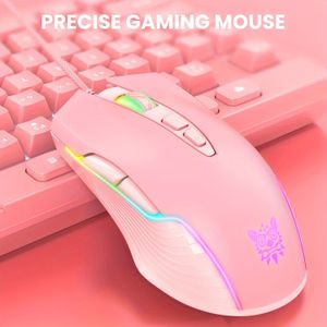 ONIKUMA Mechanische Gaming Muis - Lichtgewicht, Comfortabele USB Bedrade Muis met Optische Sensor voor Laptops & Desktops - Cartoon//Auto/Floraal/Vlinder Ontwerpen