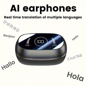 2025 AI Draadloze In-ear Oordopjes Vertaal 144 , Open Ear Sportcomfort LED Display Stereo Buds Geluidsupperving Bluetooth Hoofdtelefoon Botgeleiding