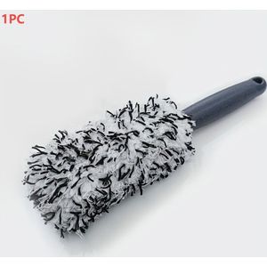 Microfiber Tire Cleaning Brush With Long Handle, Plush Brush For Car Wash Supplies