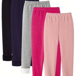5-delige set zachte leggings voor meisjes - veelzijdige broeken voor lente en herfst, comfortabel cadeau-idee
