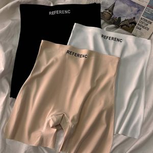 3- Dames Hoge Taille Naadloze Veiligheidsshorts - Onzichtbaar, Comfortabel & Ademend, Kleur (Zwart, Beige, Wit) met "" Belettering, Perfect voor Casual Kleding, Hoge Taille Shorts