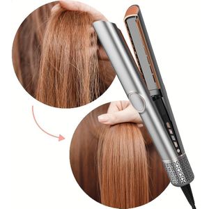 2-in-1 Föhn en Stijltang - Nat tot met Snelle Luchtstroom, Snel Opwarmen, Instelbare Temperatuur, LCD Scherm, Automatische Uitschakeling, Veilig voor Alle Haartypes