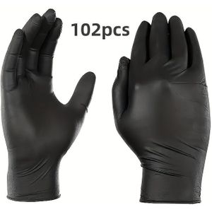 22/52/102 stuks Zwarte Wegwerp Composiet Nitril Handschoenen Latexvrij Eenmalig Gebruik