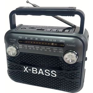 1 stuk 125BT Draagbare AM/FM Radio met USB/TF/BT Afspelen, 3W Uitgangsvermogen, 800mAh Batterij voor 2-4 Uur Speeltijd, Multi-Band Handzame Zaklamp Radio Geschikt voor Binnen en Buiten Gebruik