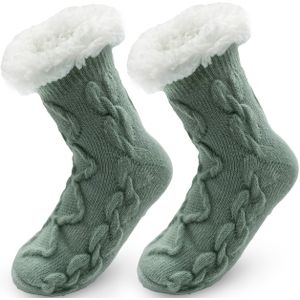 Dikke, Fleece-Gevoerde Herfst- en Winter Vloersokken met Antislipzolen, Perfect voor Thuisgebruik