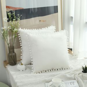 2 stuks, Moderne mode en eenvoudige stijl, Fluweel, Bal kwastjes, 18in*18in, Kussenhoes, Huis, Sofa, Autokussen, Kussen Kussen Kussenhoes Vakantie Geen kussenkern, Huisleven Decoratie