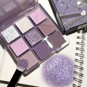 9 Kleuren Matte Nude Glans Goud Donkerbruin Oogschaduwpalet -- Pigmentrijk, Uiterlijk, Langdurige Koreaanse Oogschaduw (# Purple); Black Friday Artikelen & Perfecte Kerstcadeautjes