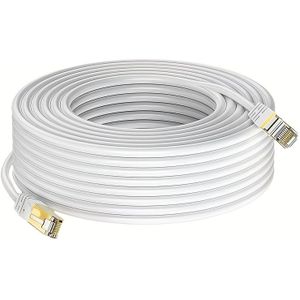 1~50m RJ45 Cat-6 Ethernet Netwerkkaart voor Snel Spelen, 1Gbps Overdrachtsnelheid, Duurzame Goudgecoate Connectoren, Wit