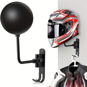 Aluminum Alloy Motorcycle Helmet Rack, Wall Mount With 180 Degree Rotation, Metal Bike Helmet Holder, Bicycle Helmet Display Hanger Stand, Strong Bearing Capacity, Suitable For Most Helmets