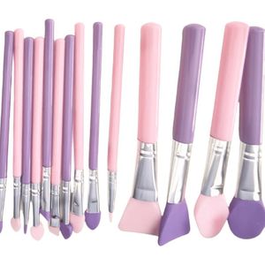 14-delige Siliconen Kwastjesset voor UV-, Epoxy Kunst en Make-upproducten - Lichtgewicht, Makkelijk Schoon te Maken, Ideaal voor Artiesten en Professionals