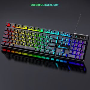 USB-beslag gamingtoetsenbord met achtergrondverlichting, ideaal voor werk, kantoor en gaming, geen batterijen nodig