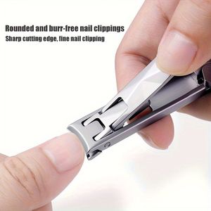 LHM Moderne RVS Nagelknipper met Slijpsteen en Nagelvijl - Compact, Diamantgeslepen, Draagbaar Ontwerp voor Thuis, Reizen - Ongeparfumeerde Teen Nagelknippen & Pedicure Tool