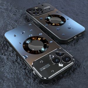 New Titanium Deluxe Matte Case For Iphone 16 15 14 11 Pro Max 14 15 16plus Shockproof Magnetic Wireless Charging Phone Case With Glass Lens Protection Cover