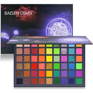 54 Kleuren Oogschaduw Palet, Neon Glitter Matte Oogschaduw Natuurlijke Nude, Ideaal Voor Mardi Gras Oogmake-up Voor Muziekfestival