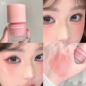 Zachte Crème Vloeibare Blush voor Wangen - Gewichtloze Langhoudende Vlekbestendige Formule, Vochtig Afwerking, Medium Dekkracht, 6 Bessentinten (Roze, , Rood, Magenta, Bourgondië, Pruim)