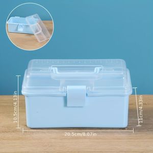 Large Capacity Transparent Plastic Folding Tool Organizer Box - Waterproof, Portable Storage With Handle For Home And , Tool Organizer Storage