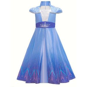 Elegante Staande Kraag Sequin Cap-Mouw Jurk Voor Meisjes, Sneeuwvlok Vakantie Aangeklede Performance Kleding 1PC