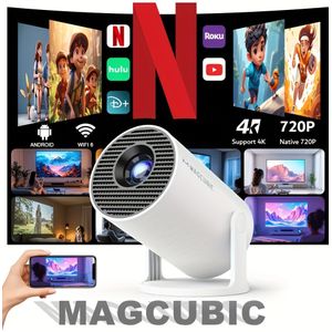 Magcubic Pro Wifi6 Projector | Native 1280*720P, Ondersteunt 4K, Flexibele Draadloze 5.0, , Draagbaar, Tafelmontage, Knopbediening, 3000+ Lumen Helderheid, 16:9 Ratio