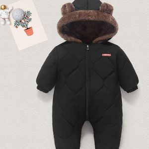 Baby Winter Bodysuit met Voering, Schattige Cartoon Lange Mouwen Romper voor Jongens en Meisjes, Herfst/Winter Buitenkleding, Perfect voor Buiten