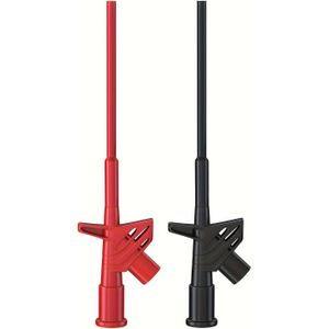 2pcs Retractable Test Lead Probes, Flexible Insulation, 4mm Banana Plug Compatible, High Voltage Testing, Spring-loaded Pvc Clamp Probes, With For Multimeters, No