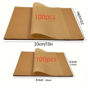100pcs Unbleached Parchment Paper Sheets, Pre-cut Baking Paper For Baking, Cooking, Grilling, Frying & Steaming - Kitchen Tool Accessory For Home Kitchen Use