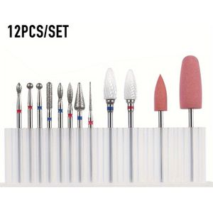 12-delige Nagel Slijpkoppen Set Keramische Siliconen Schuurkoppen voor Manicureslijpmachine Accessoires