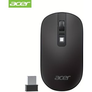 ACER Draadloze Computermuis, 2.4 GHz Slanke Muis, USB-ontvanger Inbegrepen, Optische Laptopmuis met 4 Knoppen, Mobiele Mouse voor Notebooks, Desktops en PC's