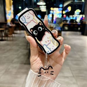 Schattige Kat Alles-in-Één Opvouwbare Kam met Luchtkussen Spiegel - Draagbare Reis Make-upspiegel met Verstelbaar Standaard - Inclusief Schattige Bedels - Perfect Cadeau voor de Feestdagen