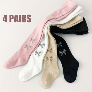 4 Paar Meisjes Peuter Leggings voor Lente en Herfst, Gemiddelde , Geschikt voor Buitengebruik. Kinder Baby Meisjes Elastische Taille Tights - Comfortabel voor de Hele Dag