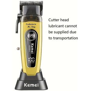 Kemei Professionele Elektrische Tondeuse met DLC Mes - Ultra-Hoge Snelheid Snijmachine, Constante Temperatuur, Anti-Oververhitting, Multi-Snelheidsaanpassing