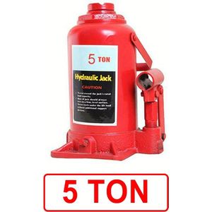 Hydraulische Trolleykrik Stempellifter Hydraulische 5T Hydraulische Trolleykrik, Flessenkrik voor Bus Boot Vrachtwagen Caravan Geschikt voor het en Vervangen van Banden van de Meeste Auto's Rood