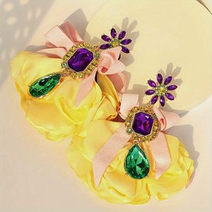 Elegant -chic Floral Dangle Earrings With Sparkling Cubic Zirconia - Parties &