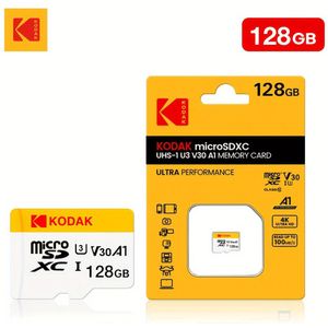 KODAK Mini Geheugen SD-kaart 256GB, 128GB, 64GB, 32GB U3 V30 4K Full TF Flashgeheugen voor Telefoon/Computer/Camera