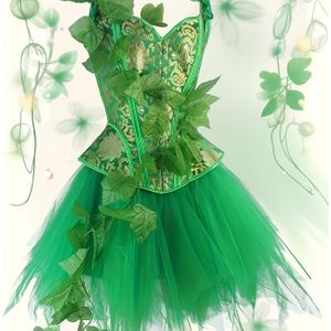 Vintage Jacquard Korset en Tutu Rok, Elf Kostuum, Bloemenfee Outfit Set