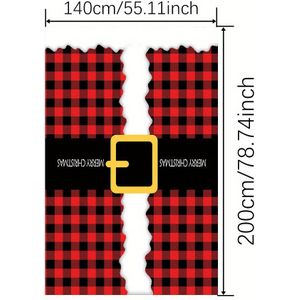TEMU 1pc, Polyester Tafelkleed, Vrolijk Kersttafelkleed, Rode Blak Geruite Tafelkleed, Kerst Sfeervolle Tafelloper, Vakantie Desktop Decoratie Stoffen Tafelkleed, Woondecoratie, Kerstdecoratie, Cadeau