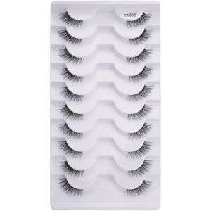 10 Pairs Invisable Clear Band Half Lashes False Eyelashes For Nude Makeup Reusable Half Fake Eyelash