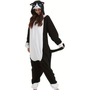 Cartoon Pyjama, Dieren Zwarte Pyjama, Halloween Kostuum, Kerstfeest Outfit, Karaktermaskerings Loungewear.