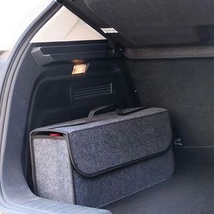 1pc Foldable Car Trunk Organizer, Portable Textile Storage Box With Handle, Vehicle Interior Stowing Tidying Container Bag, Car Trunk Storage| Closure Storage|soft , Trunk Storage Organizer