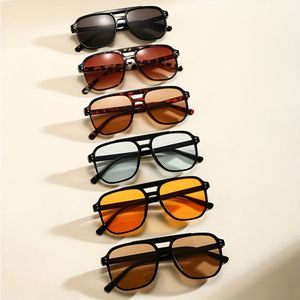 6 stuks Heren Dubbele Brug Brillen Luipaardprint Modieuze Unisex Eyewear